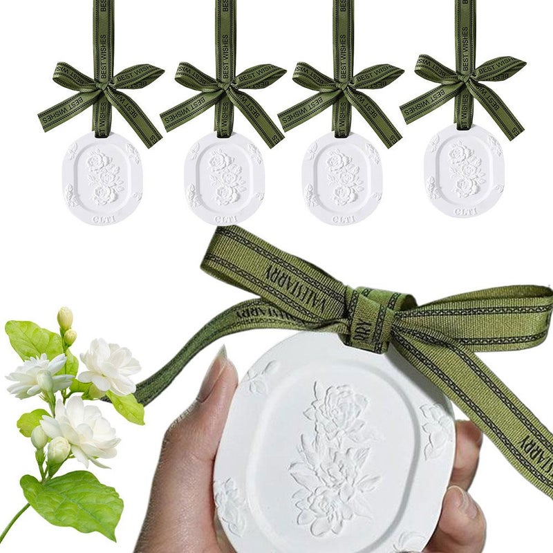 Car Aromatherapy Tablets, Hanging Aromatherapy Wax Tablet, Long Lasting Fragrance Flower Sachets for Cars, Room, Cabinets Bathroom, Office - Image 1